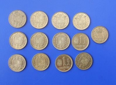 SPANISH PESETA x 13 (Madrid mint) - including two Espana '82 World Cup coins