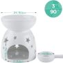 Wax Melt Essential Oil Burner White - Star Pattern, Ceramic Aroma Burners Assorted Wax Warmer Aromatherapy Tarts Holder Candle Scented Diffuser Home Bedroom Decor Christmas Housewarming Gift Image 3