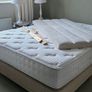 King size bed + headboard + mattress + bedside tables + lamps Image 7