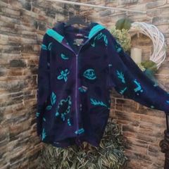 Vintage Polertec Winter purple and blue hooded zip up fleece