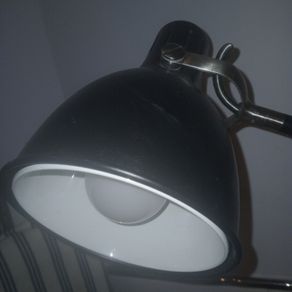 Tall Vintage Angle Pause Enamel and Chrome Lamp > 40 inches.