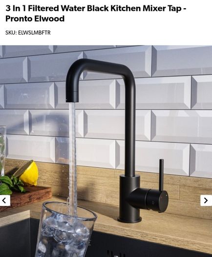 Black Kitchen Mixer Tap with Filtered Water