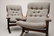 Stunning Pair of Mid-Century Modern "Partner" Armchairs attributed to John Hjortdal