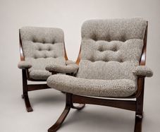 Stunning Pair of Mid-Century Modern "Partner" Armchairs attributed to John Hjortdal