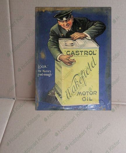Castrol Wakefield motor oil Classic car garage tin metal sign