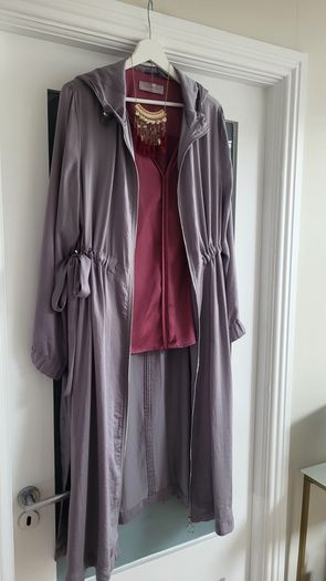 M&S Collection Silver Grey longline lightweight coat Sz 12 Oversized (Fit 12-16Uk) - Rrp 99 (New)