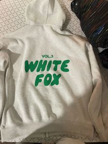 womens hoodie white fox