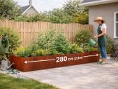 Outdoor Planter Box  Extra Large Weathering Steel Raised Garden Bed 280cm