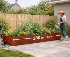 Outdoor Planter Box  Extra Large Weathering Steel Raised Garden Bed 280cm