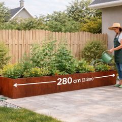 Outdoor Planter Box  Extra Large Weathering Steel Raised Garden Bed 280cm