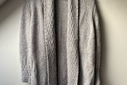IrelandsEye Knitwear Grey Luxury Blend Open Front Cardigan Small Made in Ireland