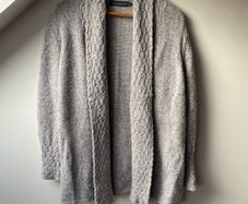 IrelandsEye Knitwear Grey Luxury Blend Open Front Cardigan Small Made in Ireland