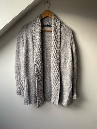 IrelandsEye Knitwear Grey Luxury Blend Open Front Cardigan Small Made in Ireland
