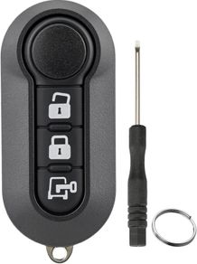 3 Button Key Fob Case Shell For Fiat 500 Ducato Doblo 500L Punto Bravo Panda Iveco Daily Peugeot Boxer Citroen Key Fob with Screwdriver key Ring