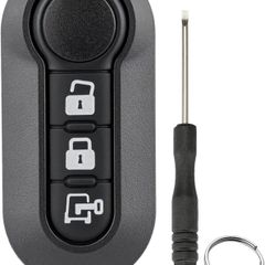 3 Button Key Fob Case Shell For Fiat 500 Ducato Doblo 500L Punto Bravo Panda Iveco Daily Peugeot Boxer Citroen Key Fob with Screwdriver key Ring