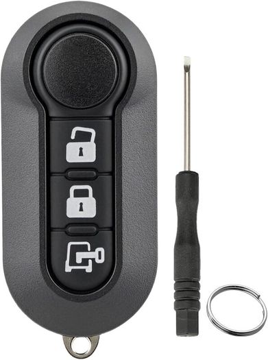 3 Button Key Fob Case Shell For Fiat 500 Ducato Doblo 500L Punto Bravo Panda Iveco Daily Peugeot Boxer Citroen Key Fob with Screwdriver key Ring