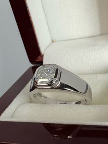 Silver Men's D'Joy Moissanite Ring
