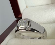 Silver Men's D'Joy Moissanite Ring