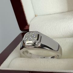 Silver Men's D'Joy Moissanite Ring