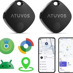 Dual System Air Tracker Tag PRO 2Pack, Smart Key Finder Works with Android Google Find Hub or iOS Apple Find My APP, Bluetooth Item Locator for Luggage, Suitcase, Bags