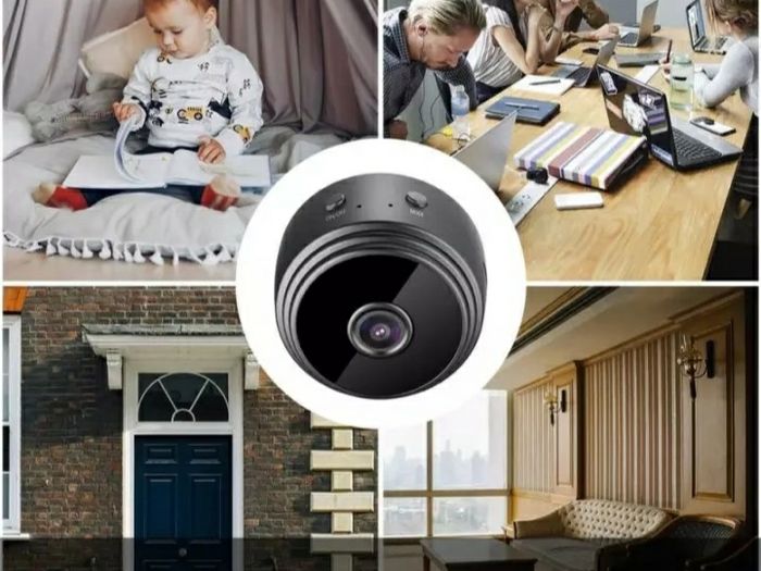 Mini Magnetic Full HD Home Security Camera / Webcam with Motion Detection, 24h Monitoring, Timer - 1080p, WiFi, IP