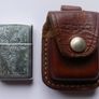 Zippo wind proof lighter with original brown leather case Image 2