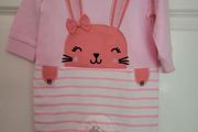 Girls Pink Bunny Onesie 12-18mths