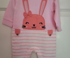 Girls Pink Bunny Onesie 12-18mths