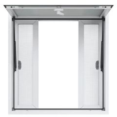 Concession Window 36"x36", Aluminum Alloy Food Truck Service Window with 4 Horizontal Sliding Windows & Awning Door & Drag Hook