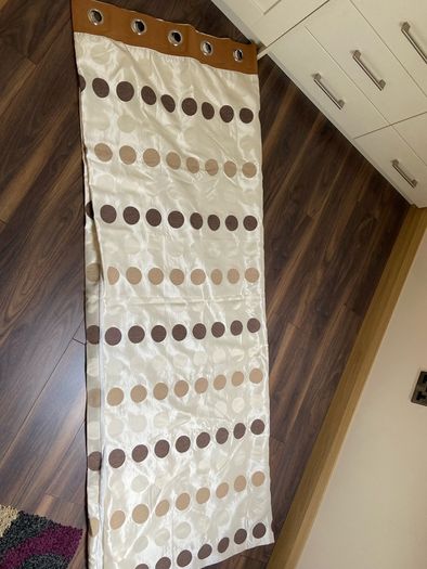 Cream, Beige, Brown Spot curtains 1.6m wide 2.2m drop