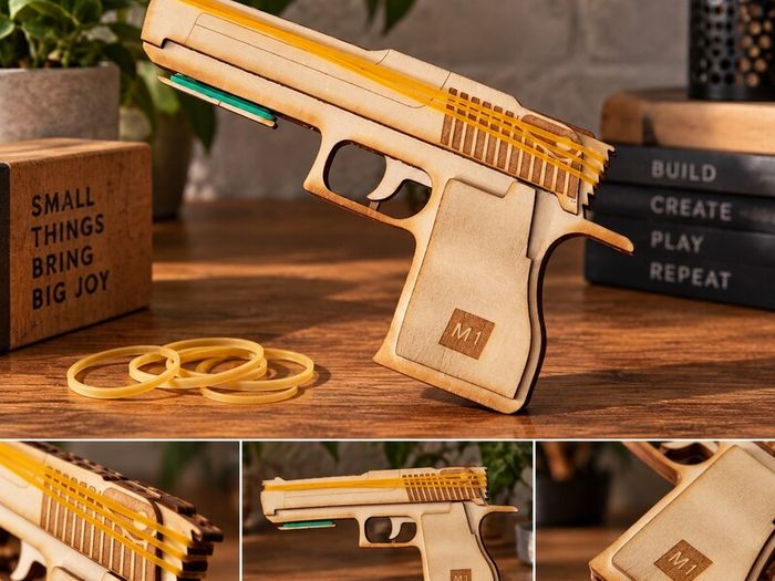 Handmade Wooden Rubber Band Toy