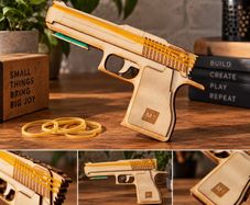 Handmade Wooden Rubber Band Toy