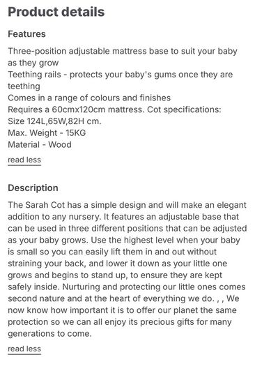 baby elegance cot