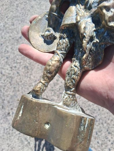 3 x Mid Century 10 inch Solid Brass Viking Warriors(6.9 kgs)