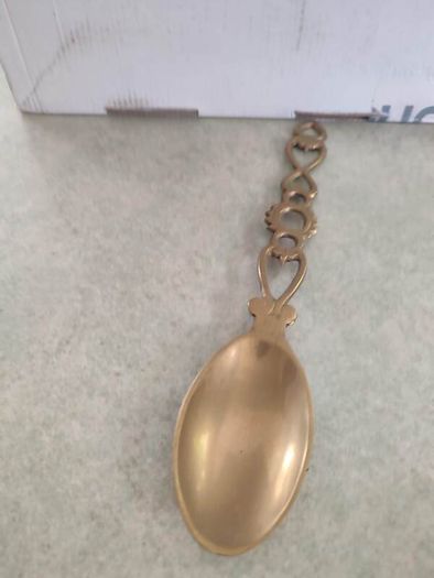 Vintage Brass Celtic Love Spoon