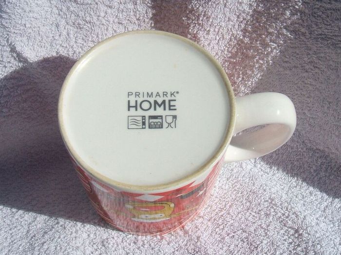 FEELING MERRY (Primark Home, Pennys) - a very large Christmas themed porcelain mug  (excellent unused condition)