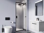 Clearance: Clear 6 Black Infold Door 1000