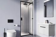 Clearance: Clear 6 Black Infold Door 1000