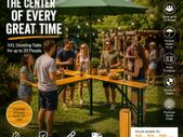 XXL Folding Beer Standing Table with Parasol Holder