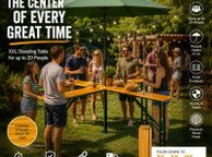 main image for ad XXL Folding Beer Standing Table with Parasol Holder