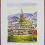Shandon Tower Cork Art Print | Cork City Ireland Print | Irish Wall Art | Painting by Anna O'Hara | Cork Landmark Print | Mounted or Unmounted Image 2