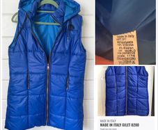Electric blue long line Italian gilet chic warm fab funky