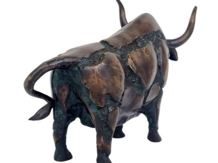 Large Abstract Bull (35cm)  - Patinated Bronze