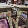 Rustic Distressed Wooden Stools Image 3