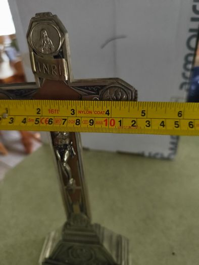 Rare find Crucifix of Lourdes, Art Deco period from the 1920s Materials: Metal