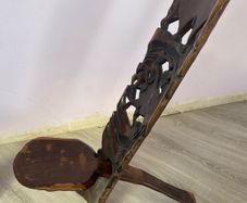 African Wooden Carved Seat