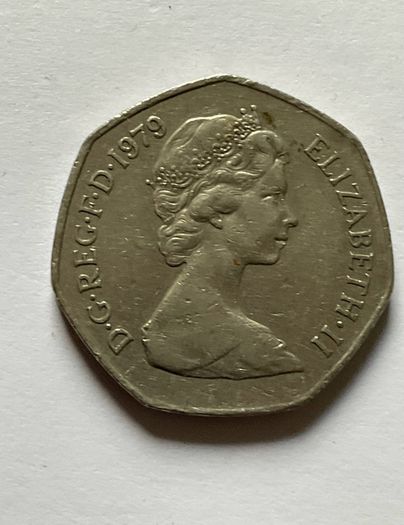 Elizabeth II 2nd portrait 1970 1979 1980 50p uk coins