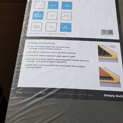 QA FineFloor Techni-Board Floor Underlay, 5mm thick, 56.4 sqm (607 sq ft) coverage, BRAND NEW