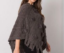 Charcoal Poncho Overlay One Size (will fit size 14 & 16)