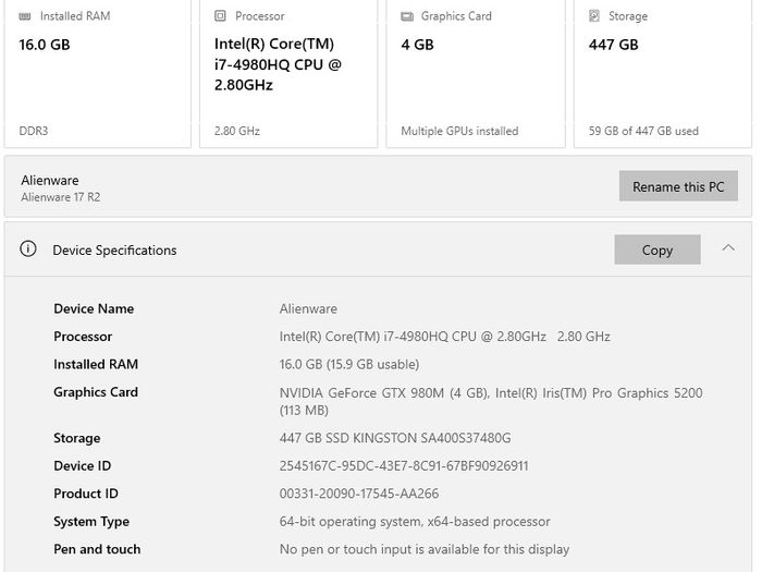 Alienware 17 R2
